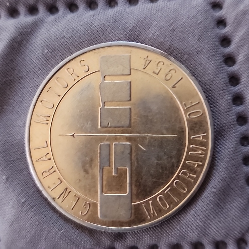 Vintage 1954 General Motors Motorama Souvenir Token - Spinner Token -